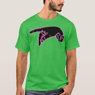 Amerikaanse gebarentaal Letter P roze kleurenmeisj T-shirt