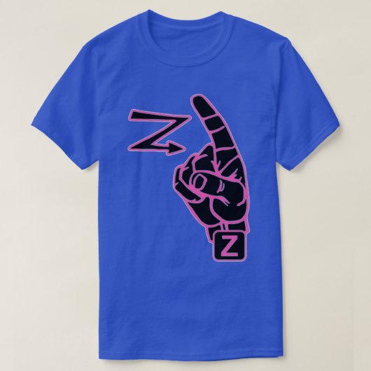 Amerikaanse gebarentaal Letter Z roze kleurmeisjes T-shirt (Design voorkant)