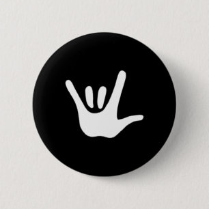 Amerikaanse Gebarentaal Liefde Asl Doofbewustzijn Ronde Button 5,7 Cm