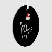 Amerikaanse gebarentaal met kerstmuts ornament (voorkant)