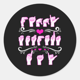 Amerikaanse Gebarentaal Moederdag ASL voor Moeder Ronde Sticker