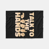 Amerikaanse gebarentaal praat met de handen fleece deken (Voorkant (Horizontaal))