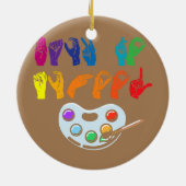 Amerikaanse gebarentaal Terug naar school ASL Keramisch Ornament (Achterkant)