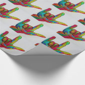 Amerikaanse gebarentaal waar ik van hou cadeaupapier (Hoek)