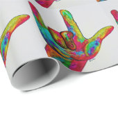 Amerikaanse gebarentaal waar ik van hou cadeaupapier (Rol Hoek)