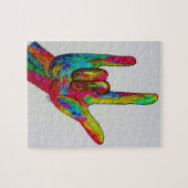 Amerikaanse gebarentaal waar ik van hou legpuzzel (Horizontaal)