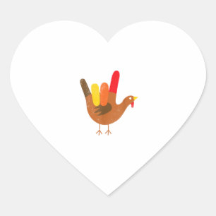 Amerikaanse gebarentaal waar ik van hou: Thanksgiv Hart Sticker