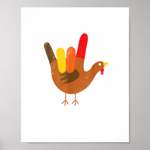 Amerikaanse gebarentaal waar ik van hou: Thanksgiv Poster