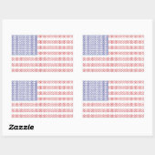 AMERIKAANSE GEBREIDE "FLAG" rechthoek Stickers (Vel)