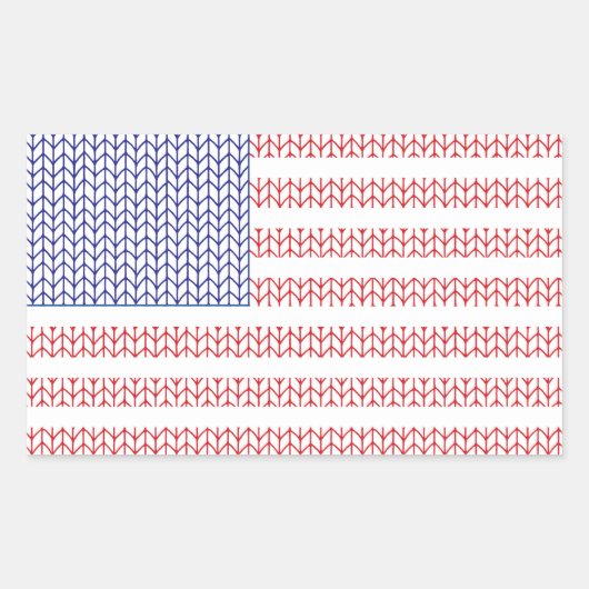 AMERIKAANSE GEBREIDE "FLAG" rechthoek Stickers (Voorkant)
