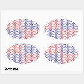 AMERIKAANSE GEBREIDE OVALE STICKERS (Vel)