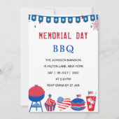Amerikaanse gedenkdag BBQ-partij Kaart (Voorkant)