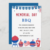 Amerikaanse gedenkdag BBQ-partij Kaart (Voorkant / Achterkant)