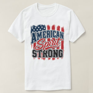 Amerikaanse Geest Sterk 4 juli Patriottisch T-shirt