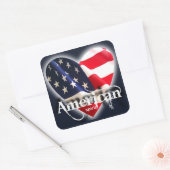 Amerikaanse geest vierkante sticker (Envelop)