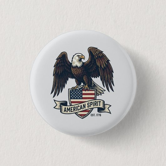 Amerikaanse Geest Witkopzeearend Ronde Button 3,2 Cm (Voorkant)
