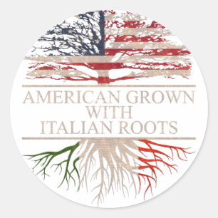 Amerikaanse gegroeide italiaanse wortels ronde sticker