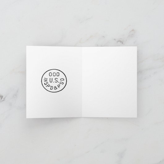  Amerikaanse geïnspecteerde postzegel Bedankkaart (Binnen)