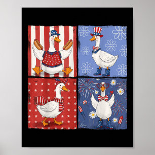 Amerikaanse Gekke-gans 4 juli ganzen Girly USA P Poster