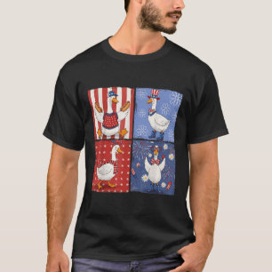Amerikaanse Gekke-gans 4 juli ganzen Girly USA P T-shirt