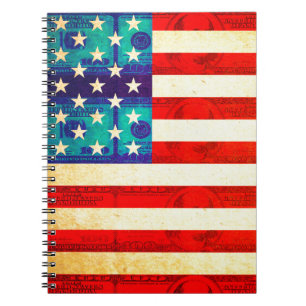 Amerikaanse geld vlag notitieboek