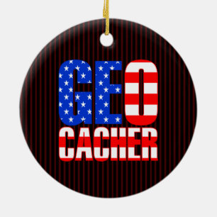 Amerikaanse Geocacher Keramisch Ornament