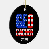 Amerikaanse Geocacher Keramisch Ornament (Rechts)