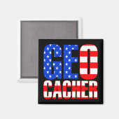 Amerikaanse Geocacher Magneet (Voorkant / Achterkant)