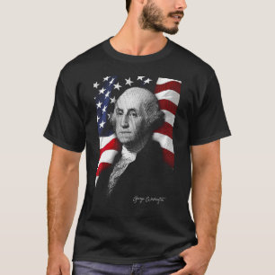 Amerikaanse George Washington Eyes Vlag Land T-shirt