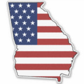 Amerikaanse Georgia Vlag Sticker (Voorkant)