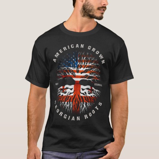 Amerikaanse Georgische roet Georgische vlag T-shirt (Voorkant)