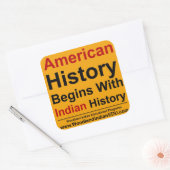 Amerikaanse geschiedenis begint met Indiase geschi Vierkante Sticker (Envelop)