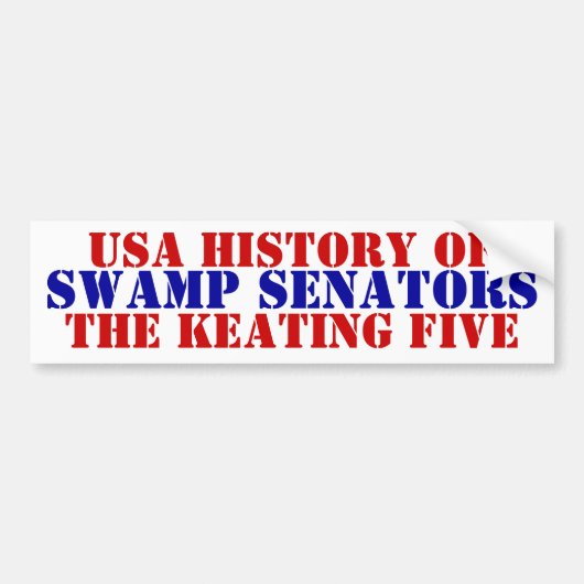 Amerikaanse geschiedenis moeras senatoren McCain K Bumpersticker (Voorkant)