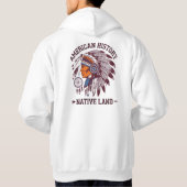 Amerikaanse geschiedenis Native Land.Indian.Chief  Hoodie (Achterkant)
