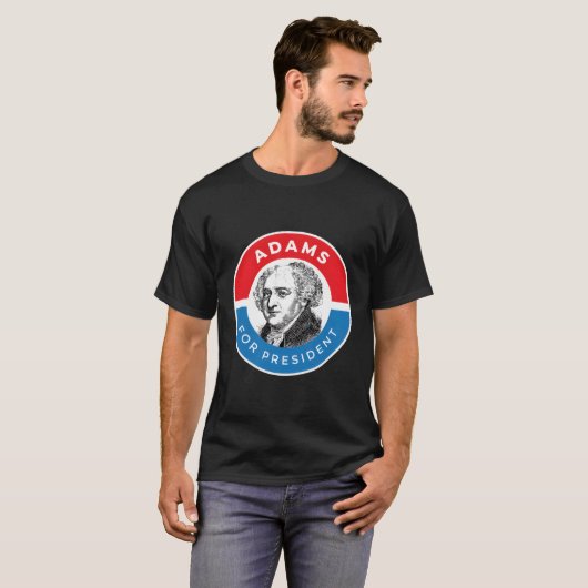Amerikaanse geschiedenis President John Adams T-shirt (Voorkant volledig)
