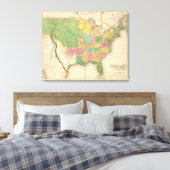 Amerikaanse geschiedeniskaart canvas afdruk (Insitu (Slaapkamer))