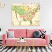 Amerikaanse geschiedeniskaart canvas afdruk (Insitu (Woonkamer))