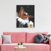 Amerikaanse geschilderde Lady Butterfly op Daisy C Canvas Afdruk (Insitu (Woonkamer))