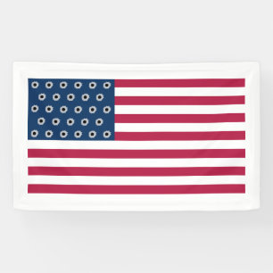 Amerikaanse geschoten vlagbanner spandoek