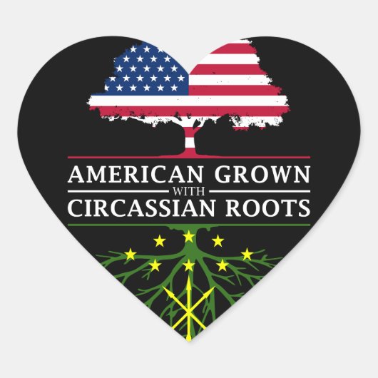 Amerikaanse geteeld met Circassiaanse wortels Circ Hart Sticker (Voorkant)