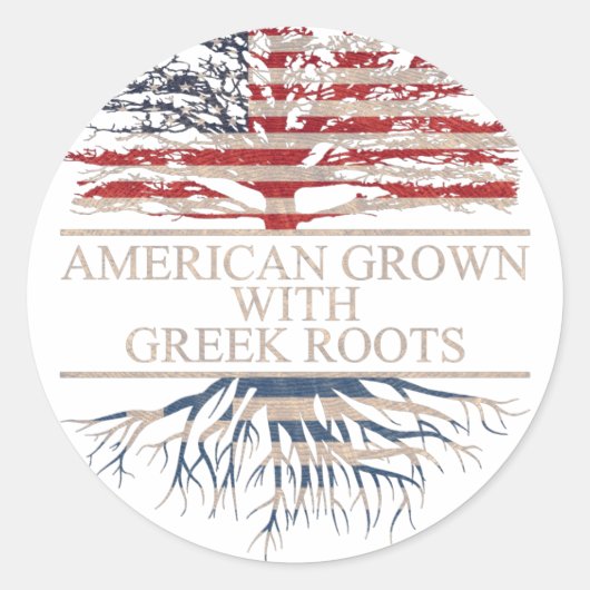Amerikaanse geteeld met Griekse wortels Ronde Sticker (Voorkant)