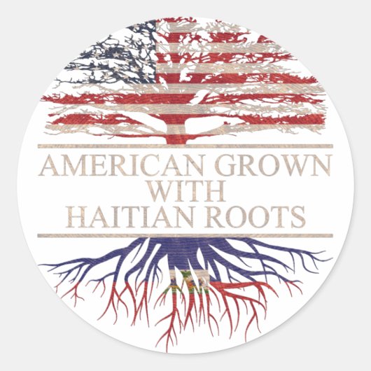Amerikaanse geteeld met haïtiaanse wortels ronde sticker (Voorkant)