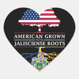 Amerikaanse geteeld met Jalisciense Roots Jalisco Hart Sticker