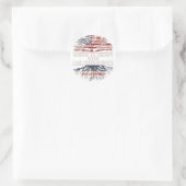 Amerikaanse geteeld met kaapverdische wortels ronde sticker (Tas)