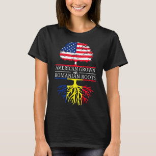 Amerikaanse geteeld met Roemeense wortels USA Flag T-shirt