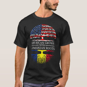Amerikaanse geteeld met Roemeense wortels USA Flag T-shirt