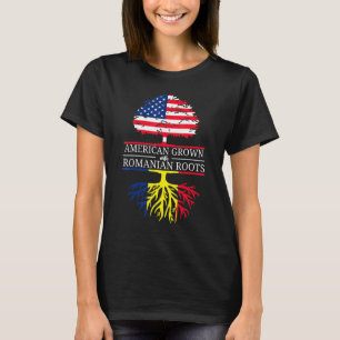 Amerikaanse geteeld met Roemeense wortels USA Flag T-shirt