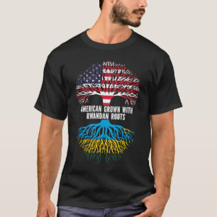Amerikaanse geteeld met Rwandan Roots USA Vlag T-shirt