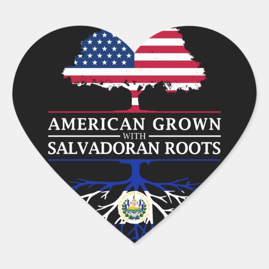Amerikaanse geteeld met Salvadoraanse Roots El Hart Sticker (Voorkant)