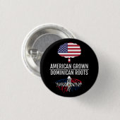 Amerikaanse geteelde Dominicaanse roots nationale Ronde Button 3,2 Cm (Voorkant /achterkant)